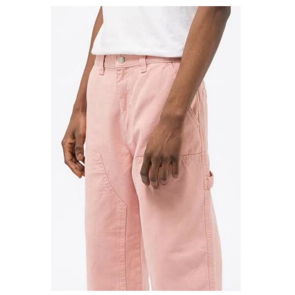 Stüssy Men's Canvas Salmon Pink Carpenter Work Pants Size 32 - Picture 1 of 12